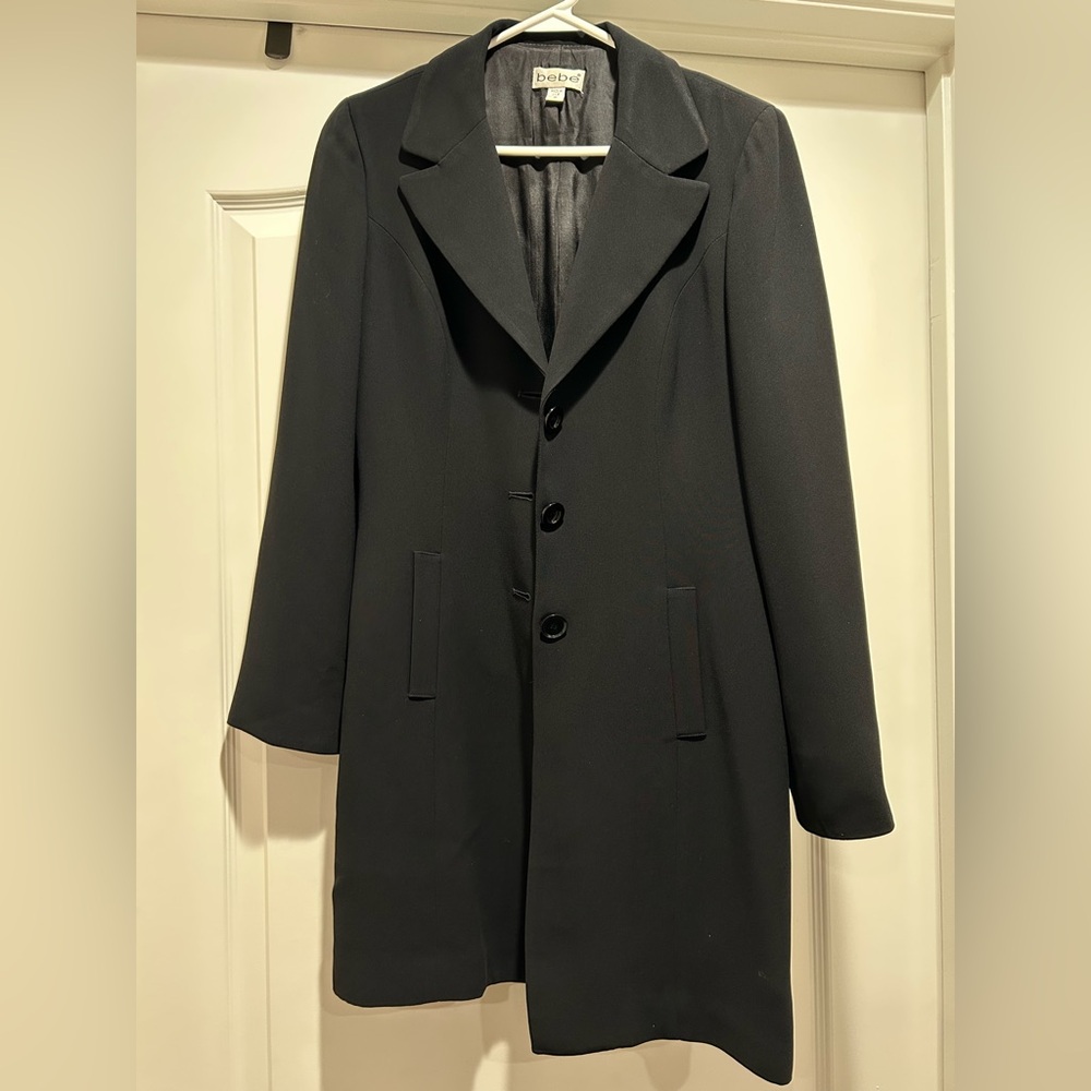 bebe Black Trench Coat USA